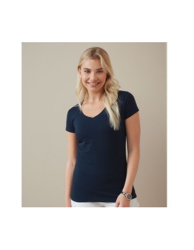 S-ST9710-Stretch-T V-Neck Women